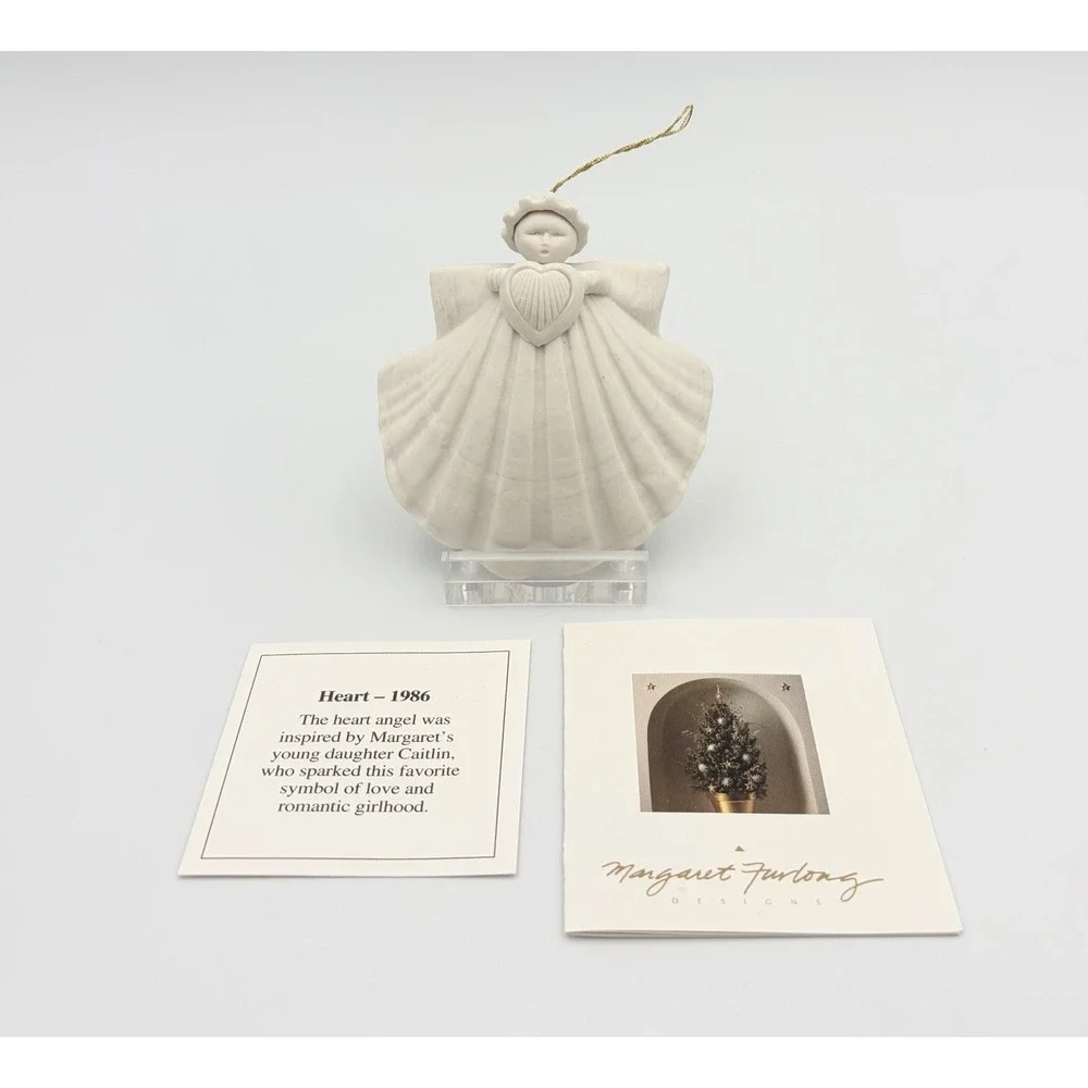 Vintage 1986 Margaret Furlong Heart Shell Angel 3